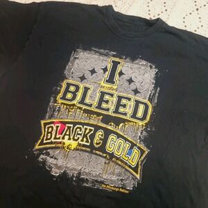 Pittsburgh Steelers I Bleed Black & Gold Tee Shirt NFL Fan Gear Sports Graphic T